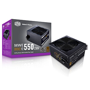 COOLER MASTER MWE 550W V2 550W 230V Certifiee 80 Plus  Cables plats Black
