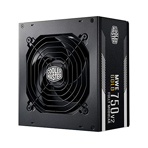 Cooler Master MWE 750 Gold V2 Allimentation PC modulaire (prise EU), 80 Plus Gold, 750W, cablage plat, ventilateur 120mm HDB, seuil de temperature 50˚C - garantie 5 ans