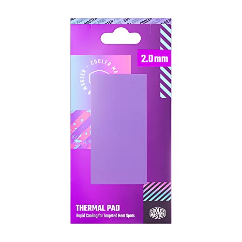 Cooler Master Thermal Pad - Conductivité Thermique 13.3 W MK, Améliore Le Refroidissement des Composants PC, Électriquement Non Conducteur, Adhésif Double Face, Facile à Appliquer - 95 x 45 x 2.0mm