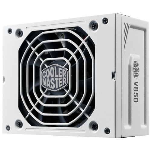 Cooler Master V850 SFX Gold ATX 3.1, Prise EU - 850W 80 PLUS Gold, Alimentation PC Entièrement Modulaire SFF mini-ITX, Ventilateur FDB 92mm, Câble PCIe 5.1, Adaptateur SFX-ATX, Garantie 10 ans - Blanc