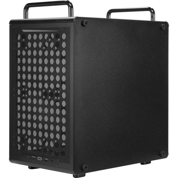 Boitier PC Mini Tour - COOLER MASTER - QUBE 340 Black - Micro-ATX Mini-ITX - Installation verticale ou horizontale - Verre trempe