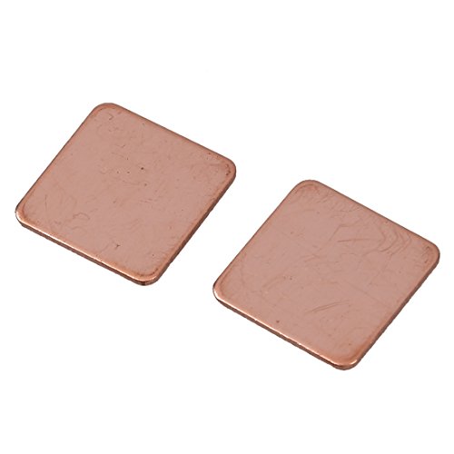 Begchy Lot de 2 coussinets thermiques en cuivre pour ordinateur portable GPU 0,8 mm d'épaisseur