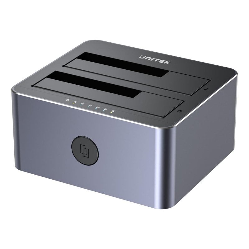 Unitek Boîtier Disque Dur UNITEK Y-3026GY01-EU 2.5 3.5 Aluminium Grey Double Baie USB 3.2 Hot-Swap