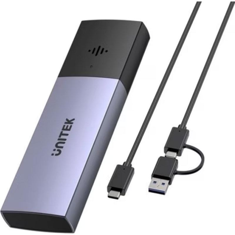 Unitek Caja PC Unitek S1251AGY01 M.2 Aluminium Grey avec LEDs et USB Type-C