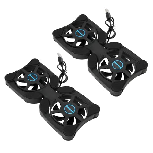 OTOTEC Lot de 2 Mini Ventilateurs pour Ordinateur Portable de 7 à 15 Pouces Tapis de Refroidissement USB Double 19 x 8,7 cm 32,5 x 13 cm Longueur de Ligne 37 cm