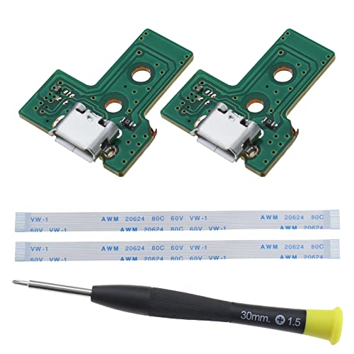EMSea Lot de 2 cartes d'interface JDS-030 et câble plat à 12 broches, compatible avec manette sans fil PS4 Pro Slim