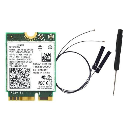 YEHEI WIFI 7 BE200 BE200NGW Carte WiFi Antenne Pièces de rechange BT 5.4 802.11AX Tri-Band M.2 NGFF Adaptateur réseau sans fil pour Win10 11