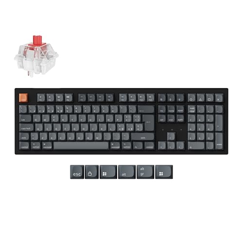 Keychron K10 Max Layout Italien ISO, Clavier mécanique sans fil Full-Size, Bluetooth 2,4 GHz USB-C, Hot-Swappable, QMK VIA, pour Windows, macOS et Linux, Super Red Switch