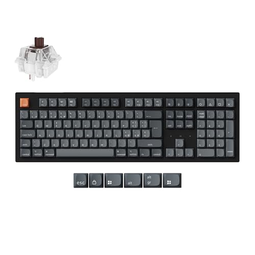 Keychron K10 Max Clavier mécanique sans fil ISO italien pleine taille Bluetooth 2,4 GHz USB-C remplaçable à chaud QMK VIA pour Windows, macOS et Linux Super Brown Switch