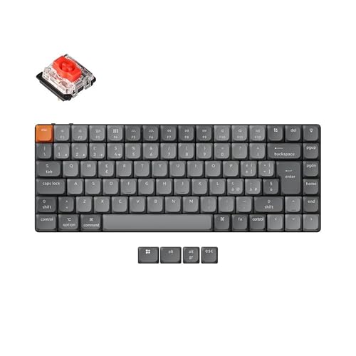 Keychron K3 Max - Clavier mécanique Low-Profile 75 QWERTY italien, keycaps PBT double-shot, commutateur Gateron Red hot-swap, sans fil 2.4 GHz Bluetooth 5.1, rétroéclairage RVB, QMK VIA
