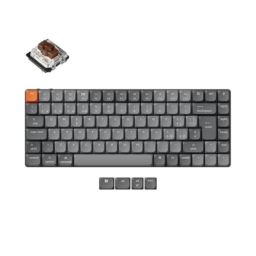 Keychron K3 Max - Clavier mécanique à profil bas 75 QWERTY italien, touches PBT à double déclenchement, interrupteurs Gateron Brown remplaçables à chaud, sans fil 2,4 GHz Bluetooth 5.1