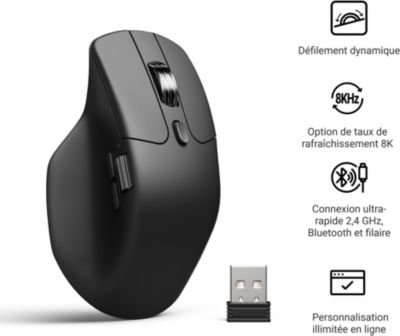 keychron Souris sans fil Keychron M6 PixArt 3950 8K 30 000 DPI Noire 10 boutons Silencieuse