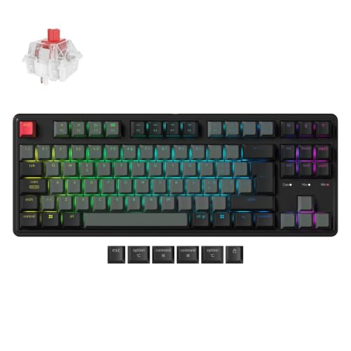 Keychron C3 Pro 8K Clavier mécanique filaire 80 TKL ISO-IT avec Polling Rate 8000 Hz, QMK, Keycaps ABS, RGB, Hot-Swap et Switch Super Red