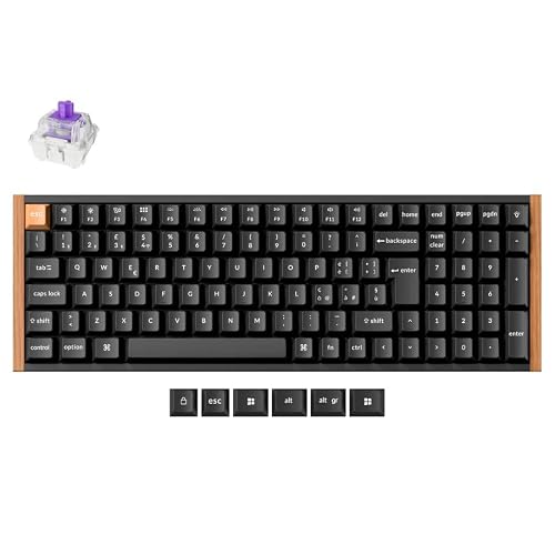 Keychron K4 HE Special Edition Black Clavier sans fil 96 ISO-IT avec commutateur magnétique Gateron Double-Rail, Rapid Trigger, Keycaps PBT, RGB, QMK et Bluetooth 5.2 Noir