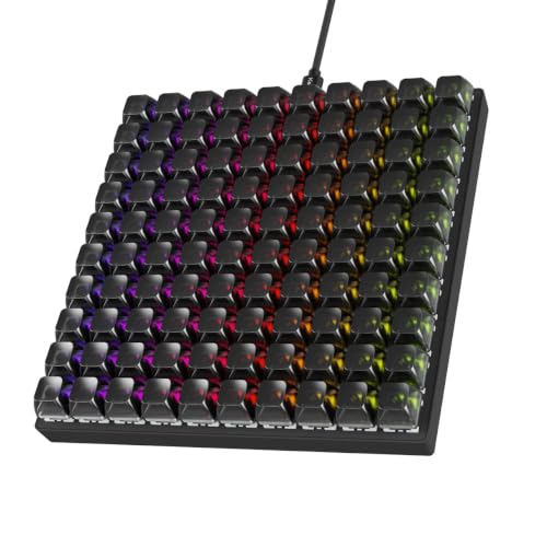 Keychron Clavier macro filaire C100 8K, disposition 100 touches 10 × 10 avec 96 touches programmables, lanceur, RVB personnalisable, touches brillantes, commutateurs Apex Red remplaçables à chaud