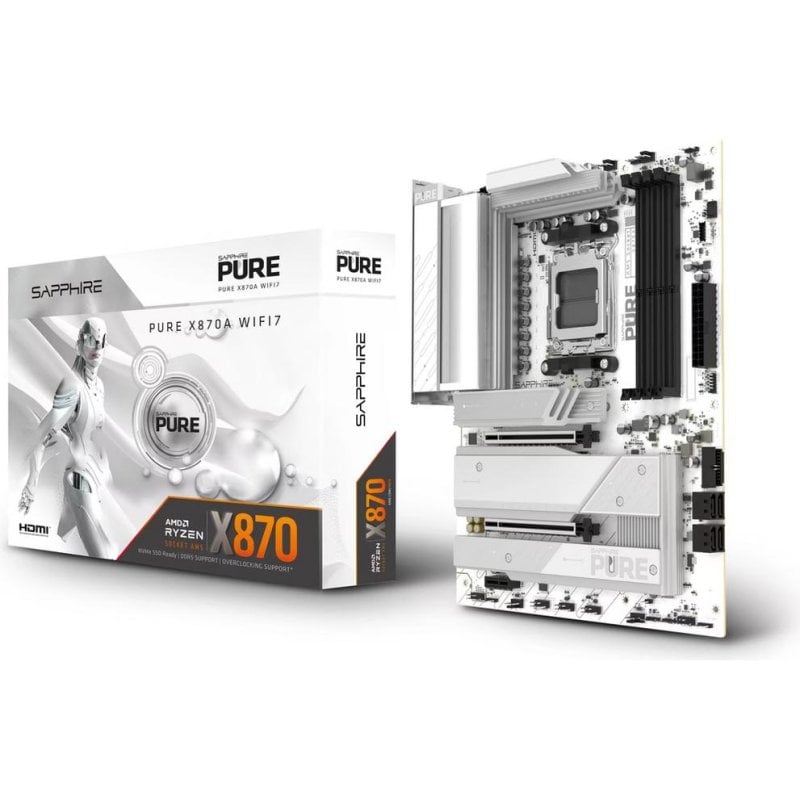 Sapphire Carte mère Sapphire PURE X870A WIFI7 AMD X870 AM5 DDR5 ATX WiFi7 PCIe 5.0