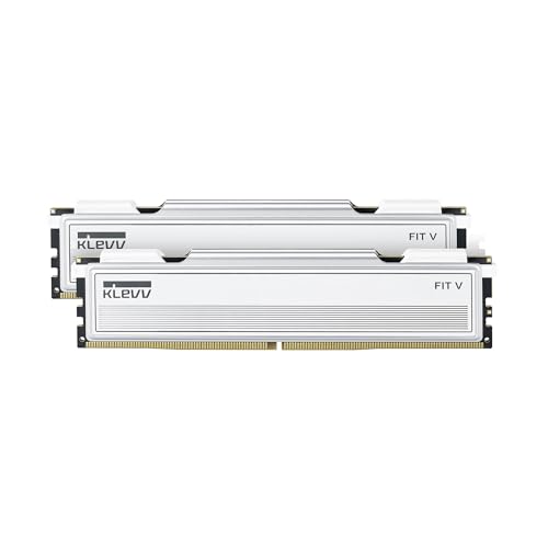 KLEVV FIT V 32 Go (2x16 Go) DDR5 Gaming RAM 6000MHz PC5-48000 Non tamponné Non ECC 1,35 V CL28 Kit de modules mémoire — Jouez Plus Vite avec Un CL28 Ultra Bas