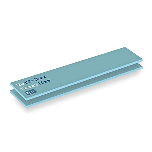 ARCTIC TP 2 APT2560 Economic Thermal Pad 120 x 20 x 10 mm 2 Pieces Pad Thermique Excellente Conduction Thermique Faible durete Gap Filler ideal Installation Facile Blue