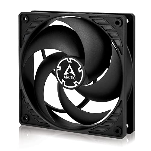 ARCTIC P12 TC - Ventilateur PC, 120 mm, Ventilateur Boitier Silencieux, Optimisé en Pression, Capteur de Température, Refroidisseur, 350-1800 rpm - Noir