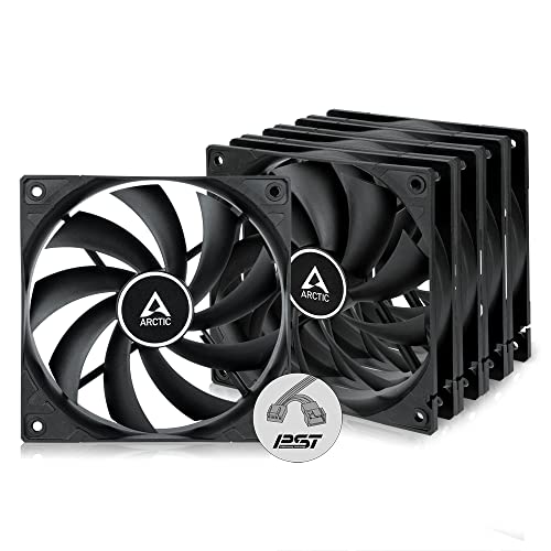 ARCTIC F12 PWM PST (5 Pièces) - Ventilateur PC, 120 mm, Haute Performance, Ventilateur Boitier, Refroidisseur Silencieux pour UC, Fonction de Partage PST, 230-1350 rpm - Noir
