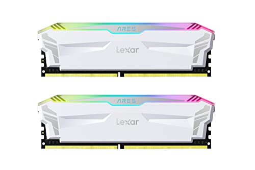 Lexar ARES RGB RAM DDR4 16Go Kit (2x8Go) 3866 MHz, DRAM 288-Pin U-DIMM PC Mémoire RAM, XMP 2.0 Memoire Haute Performance, CL18-20-20-39, PC4-30900, Blanc