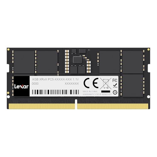 Lexar SODIMM 32Go DDR5 RAM 5600MHz, 262-Pin DDR5 SODIMM RAM pour Ordinateur Portable, mémoire Jeu DRAM pour Ordinateur Portable Mini-PC Intel NUC, 1.1V, CL46-45-45-90