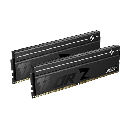 Lexar Thor Z Series OC DDR5 RAM DDR5 32Go Kit (2x16Go) 6000 MHz CL36, DRAM UDIMM 288-Pin PC Mémoire RAM de Bureau, Mémoire Ordinateur DDR5 pour Intel XMP 3.0 AMD Expo, pour AI, Gaming, 1.4V