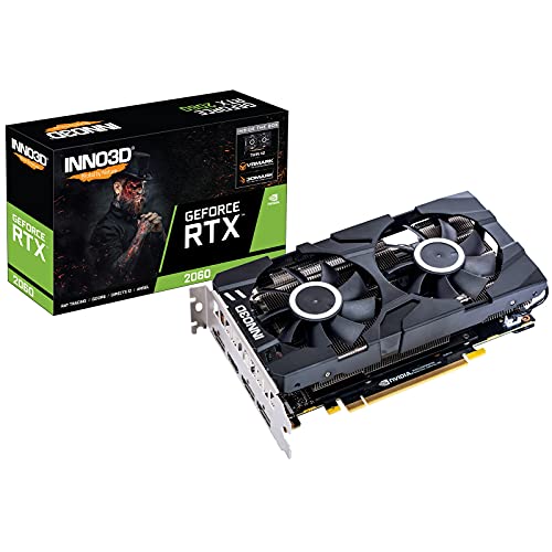 Inno3D NVIDIA N20602-06D6-1710VA15L Carte vidéo GeForce RTX 2060 Twin X2 6 Go GDDR6 192 Bits, 1680 MHz, HDMI, 3 x DP, 1 x 8 Broches, 2 Fan, 160 W