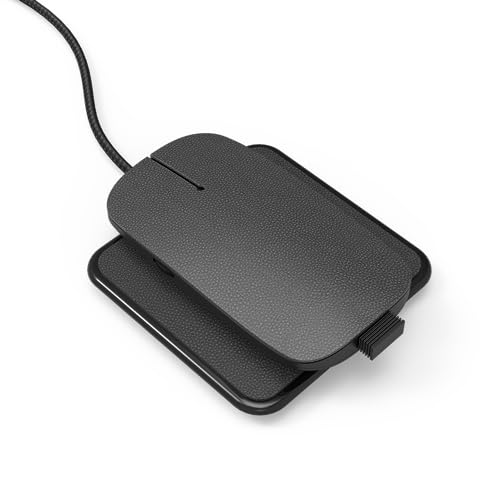 Xoopar Ine Pokket Souris en Cuir Recyclé, Design, sans Fil sans Piles Version Premium pour PC, Mac, Laptop, 2,4 GHz avec Mini-récepteur USB (Noir)