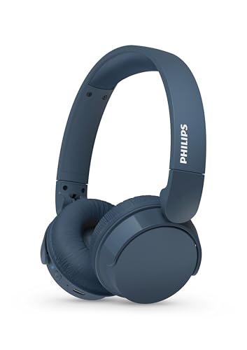 Philips TAH4209BL Casque sans Fil Supra-aural Bluetooth léger, Isolation phonique Passive, 55 Heures d’autonomie, Son Naturel, appels clairs, Basses dynamiques, Recharge en 2 Heures Via USB-C - Bleu