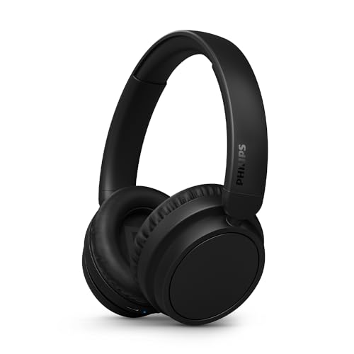 Philips TAH5219BK 00 Casque Bluetooth sans Fil Léger on‑Ear – Jusqu’à 65 h d’autonomie, Son Naturel, appels clairs, Basses dynamiques, Recharge USB‑C 2 h, Housse Souple – Noir