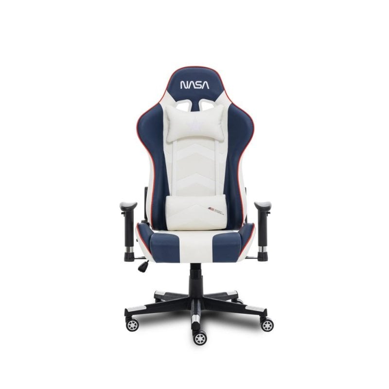 NASA Chaise Gaming NASA SUPERNOVA SU017-BWR White Dossier Ajustable Accoudoirs Réglables