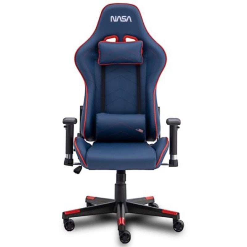 NASA Silla gaming NASA Galactic GA002-R azul y rojo respaldo reclinable 150 kg PU cojines ajustables