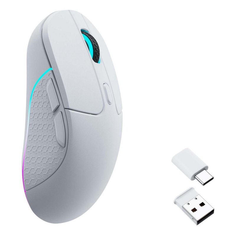 keychron Ratón Keychron M3 Wireless Bluetooth 26000DPI Blanco RGB 5 Botones Ergonómico