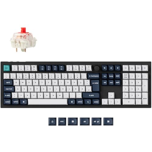 Keychron Q6 Max (Schwarz Mehrfarbig, DE-Layout, Gateron Jupiter Red, Hot-Swap, Aluminiumrahmen, RGB)