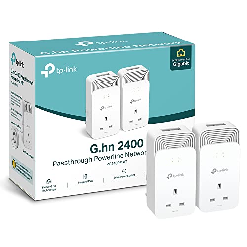 TP-Link PG2400PKIT Adaptateur CPL 2400, technologie G.hn plus rapide, 4 ports Gigabit Ethernet, Plug and Play