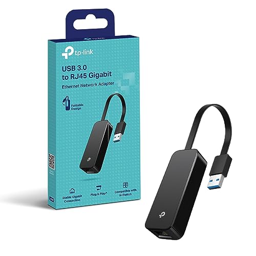 TP-Link Adaptateur réseau USB 3.0 vers Gigabit Ethernet, adaptateur filaire USB vers RJ45 LAN pour Ultrabook, Chromebook, ordinateur portable, ordinateur de bureau, Plug and Play pour Nintendo Switch,