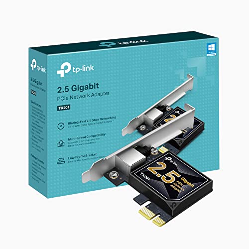 TP-Link TX201 Adaptateur réseau Ethernet PCI Express 2,5 Gigabit, Supports Bas et Pleine Hauteur, Carte réseau Ethernet Prend en Charge Windows 11 10 8.1 8 7, Linux, compatibilité Polyvalente