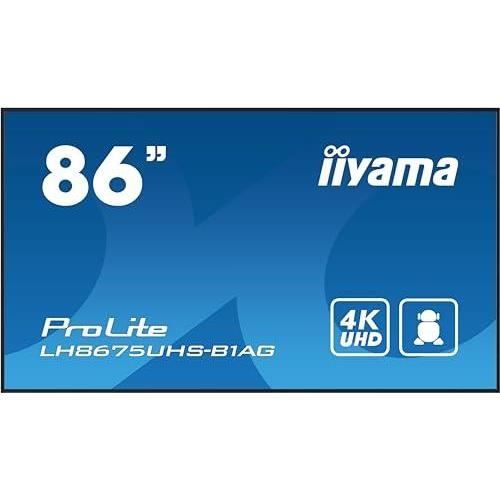 Iiyama ProLite LH8675UHS-B1AG 86 Classe (85.6 visualisable) ecran LCD retro-eclaire par LED - 4K - pour signalisation numerique