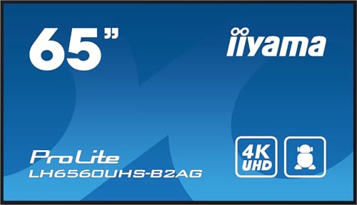 iiyama Prolite LH6560UHS-B2AG 164cm 64.5 Affichage numérique Panneau VA LED 4K UHD HDMI Sortie audio USB2.0 RS-232c RJ45 Lecteur multimédia Android 11 OS WiFi 24 7 Noir
