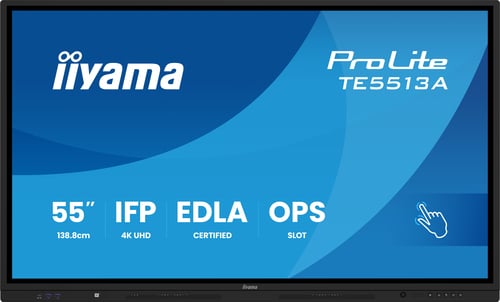 Iiyama TE5513A-B1AG 4K UHD IPS 40 points tactiles Android 14 8 Go 128 Go panneau interactif