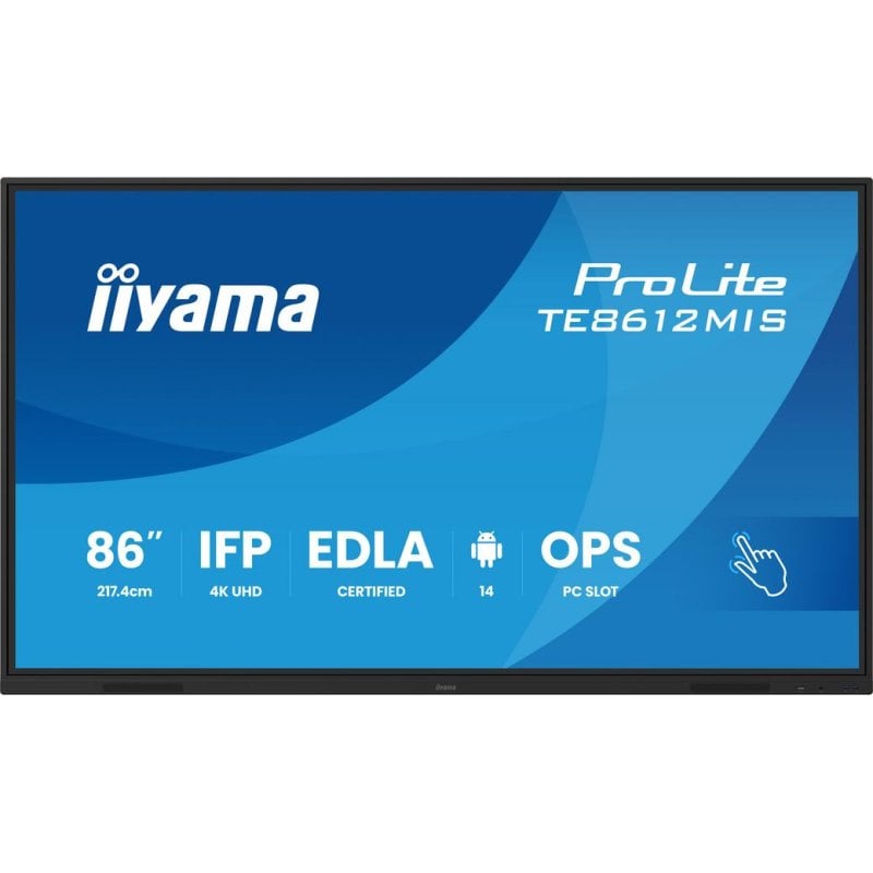Iiyama Écran interactif iiyama TE8612MIS-B4AG 86 4K UHD LCD Android 14 Wi-Fi Bluetooth