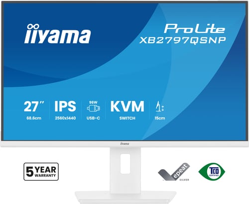 Iiyama Écran PC iiyama ProLite XB2797QSNP-W1 27 Quad HD 75Hz IPS USB-C Hauteur réglable
