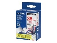 Brother Ruban d etiquetage Brother TZE-262 Red sur White 36 mm x 8 m