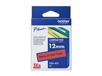 Ruban cassette Brother Tze-431 12 mm Black sur Red