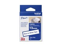 Brother Cintas textil Brother TZE-FA3 azul sur White 12 mm x 3 m pour étiqueteuse électronique