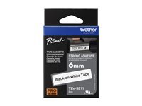 Brother Cintas pour imprimante d'étiquettes Brother TZE-S211 6 mm 8 m Black