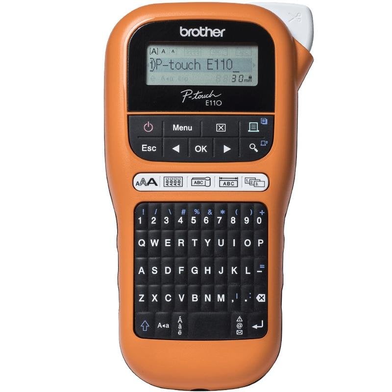 Brother Imprimante transfert thermique Brother PT-E110 QWERTY portable Black orange