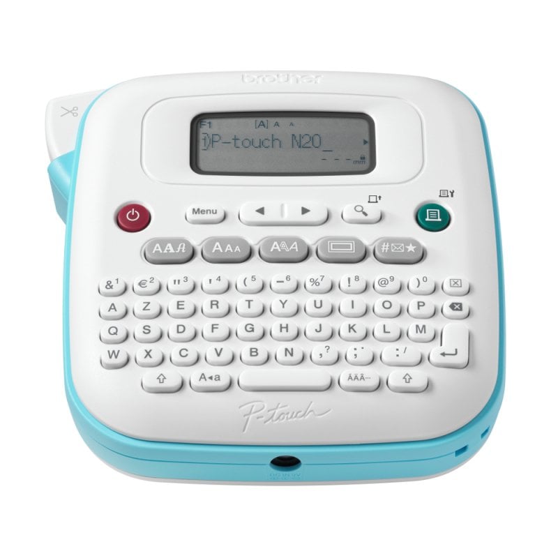 Brother Imprimante d'étiquettes portable Brother PT-N20, découpe manuelle, écran LCD Blue White