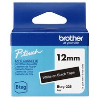 Ruban adhesif Brother BTAG-335 White sur Black pour P-touch PT-N10 PT-N20 et PT-N25BT